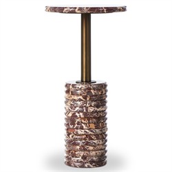 Reeves Modern Classic Garnet Marble Round Drink Table|