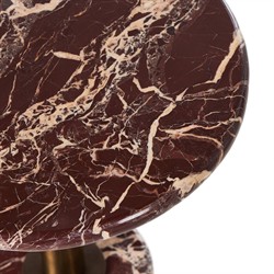 Reeves Modern Classic Garnet Marble Round Drink Table|