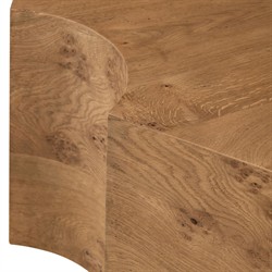 Rue Modern Classic Brown Burl Round Coffee Table|