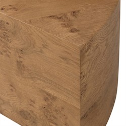 Rue Modern Classic Brown Burl Round Coffee Table|