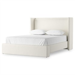 Sophia Modern Classic Cream Boucle Wingback Bed - Queen|