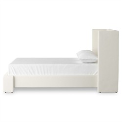 Sophia Modern Classic Cream Boucle Wingback Bed - Queen|