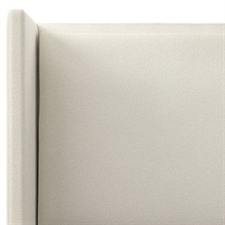 Sophia Modern Classic Cream Boucle Wingback Bed - Queen|
