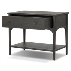 Lizzy Smoked Black Oak Nightstand|