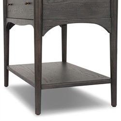 Lizzy Smoked Black Oak Nightstand|