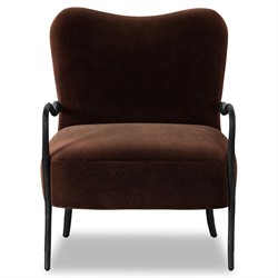 Tarah Monte Chocolate Velvet Arm Chair|