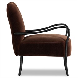 Tarah Monte Chocolate Velvet Arm Chair|