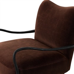 Tarah Monte Chocolate Velvet Arm Chair|