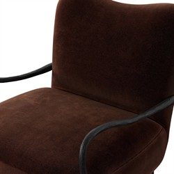 Tarah Monte Chocolate Velvet Arm Chair|