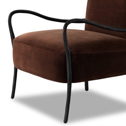 Tarah Monte Chocolate Velvet Arm Chair|
