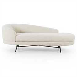 Carmela Modern Classic Cream Performance Chaise Lounge - Left Arm Facing|