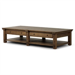 Gavin Rustic Lodge Brown Oak Rectangular Storage Coffee Table|