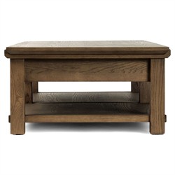 Gavin Rustic Lodge Brown Oak Rectangular Storage Coffee Table|