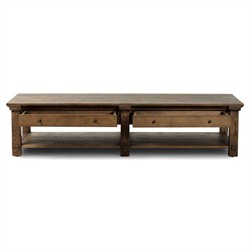 Gavin Rustic Lodge Brown Oak Rectangular Storage Coffee Table|