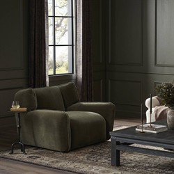 Garland Modern Classic Olive Green Velvet Swivel Wing Chair|