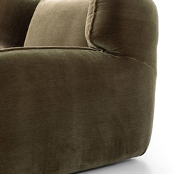 Garland Modern Classic Olive Green Velvet Swivel Wing Chair|