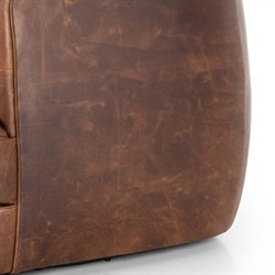 Paul Modern Classic Brown Leather Swivel Tufted Chair|