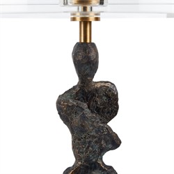 Giveon Updated Traditional Dark Bronze Figure Round Drink Table|