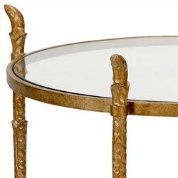 Isabella Updated Traditional Bronze Iron Round Side Table|