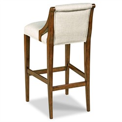 Evelyn Updated Traditional Cream Upholstered Bordeaux Wood Counter Stool|