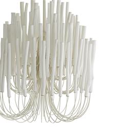 Arteriors Tilda Modern Classic White Wood Iron Frame Chandelier - Small|