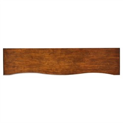 Serpentine Updated Traditional Bordeaux Brown Wood Console Table|