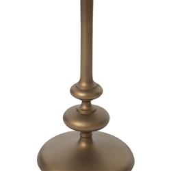 Lupe Industrial Loft Brass Aluminum Matchstick Pedestal Round Side End Table|
