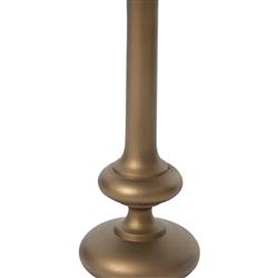 Lupe Industrial Loft Brass Aluminum Matchstick Pedestal Round Side End Table|