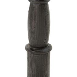 Hervey French Country White Marble Top Dark Grey Iron Pedestal Round Side Table|