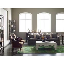 Hervey French Country White Marble Top Dark Grey Iron Pedestal Round Side Table|