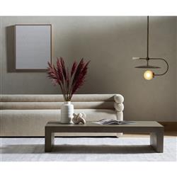 Tricia Industrial Loft Grey Concrete Rectangular Outdoor Coffee Table|