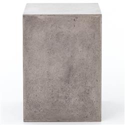 Matthew Industrial Loft Grey Concrete Rectangular Side Table|