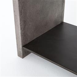 Matthew Industrial Loft Grey Concrete Rectangular Side Table|