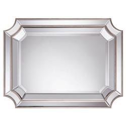 John-Richard Antoinette Regency Double Tiered Beveled Edge Silver Wall Mirror|