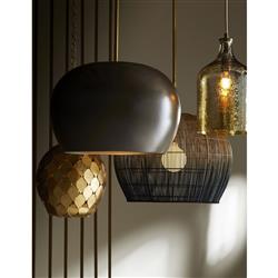Noreen Modern Industrial Smoked Glass Pendant|