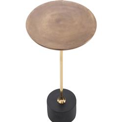 Fitz Retro Modern Mixed Metal Brass Iron Drink Table|