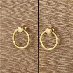 Meredith Regency Brown Grasscloth Chow Cabinet|