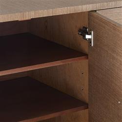 Meredith Regency Brown Grasscloth Chow Cabinet|