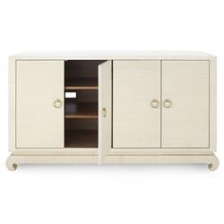 Meredith Regency Natural Grasscloth Chow Cabinet|