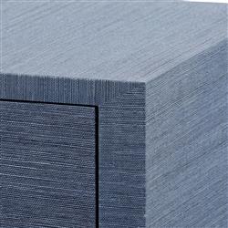 Meredith Regency Navy Blue Grasscloth Chow Cabinet|