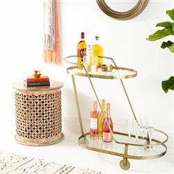 Cross Hatched Regency Etched Brass Coasters - Set of 6|