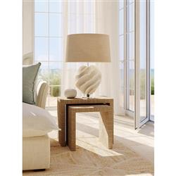 Palecek Woodside Natural Seagrass Rope Nesting Tables - Pair|