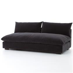 Cee Modern Classic Grey Performance Armless Sofa - Small - 74"W|