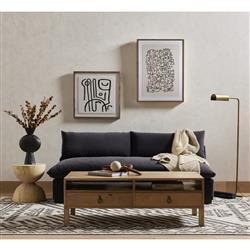 Cee Modern Classic Grey Performance Armless Sofa - Small - 74"W|