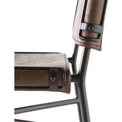 Oxton Industrial Dark Brown Seat Black Iron Frame Counter Stool|