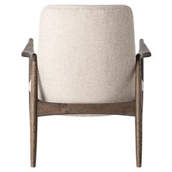 Olena Mid Century Beige Upholstered Brown Wood Frame Living Room Arm Chair|