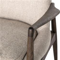 Olena Mid Century Beige Upholstered Brown Wood Frame Living Room Arm Chair|