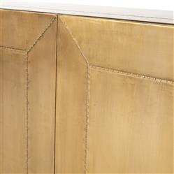 Ketzia Hollywood Regency Aged Brass Mango Veneer Sideboard|