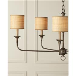 Languedoc French Country Bronze Iron Candle Style Chandelier - Small|