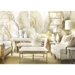 Astro White Enamel Antique Gold Etagere|